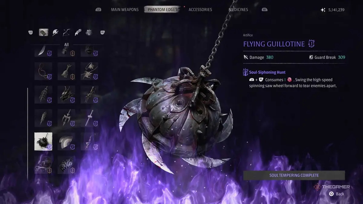 flying guillotine screen phantom blade zero.