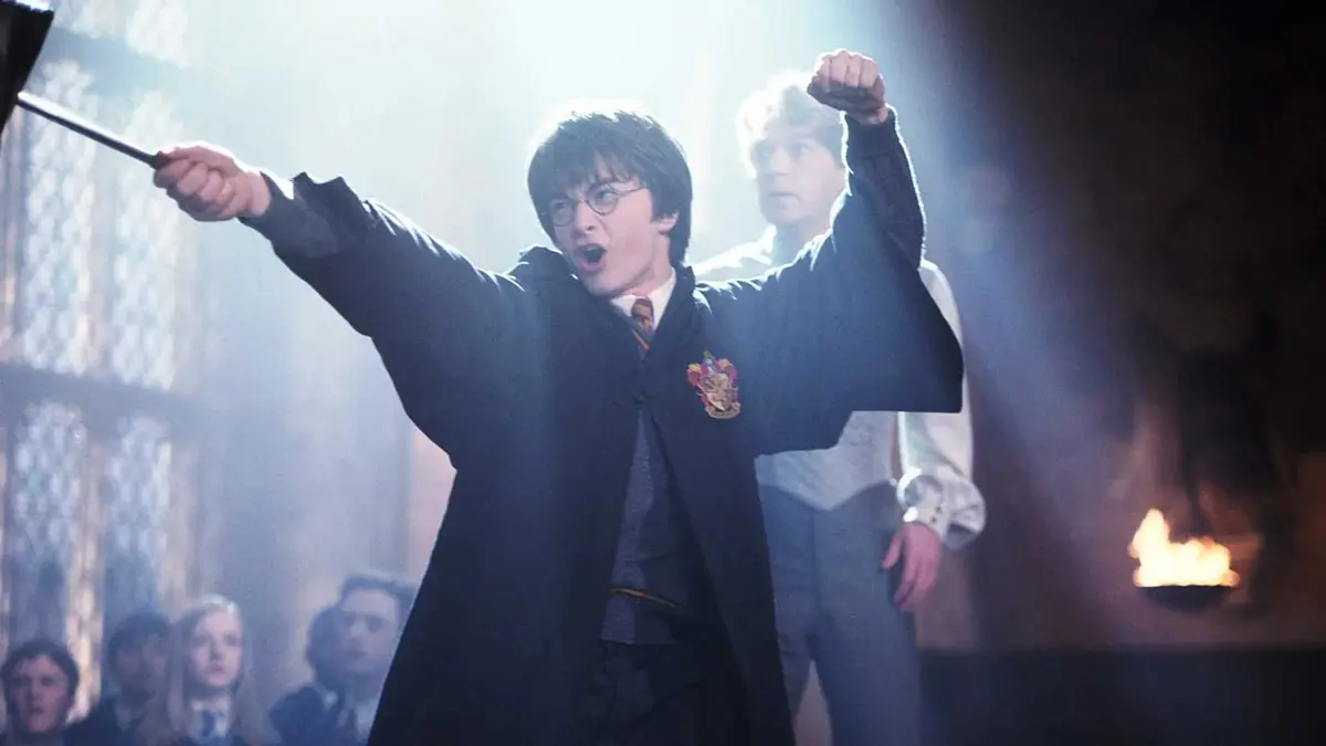 Harry Potter in a Wizards' Duel in The Chamber of Secrets
