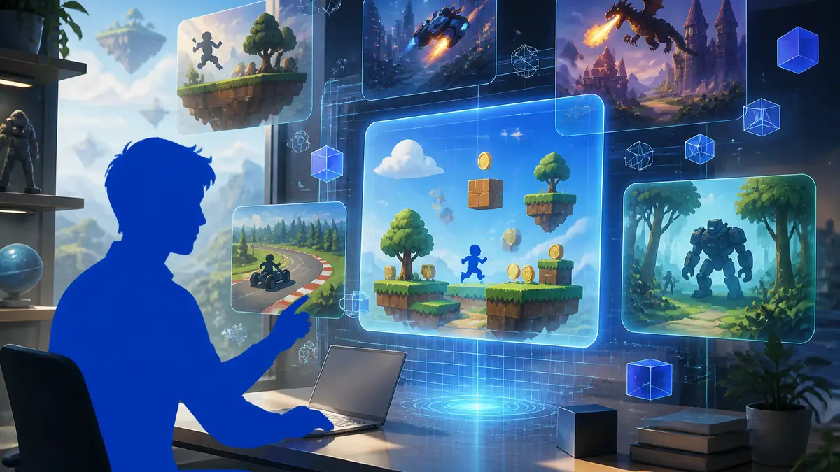Интерфейс экспериментальной платформы Google Playground для генерации игр по текстовым запросам