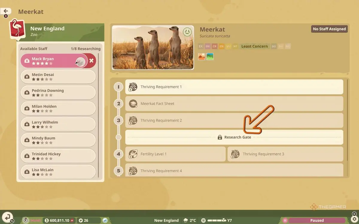 Meerkat research showing a Research Gate in Planet Zoo 2.