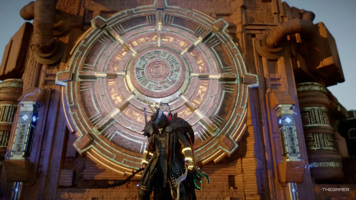 A player completing the Dimensional Labyrinth puzzle in Crimson Desert.