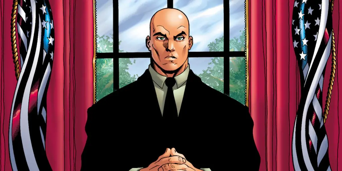 President Lex Luthor sits in the Oval Office in DC Comics