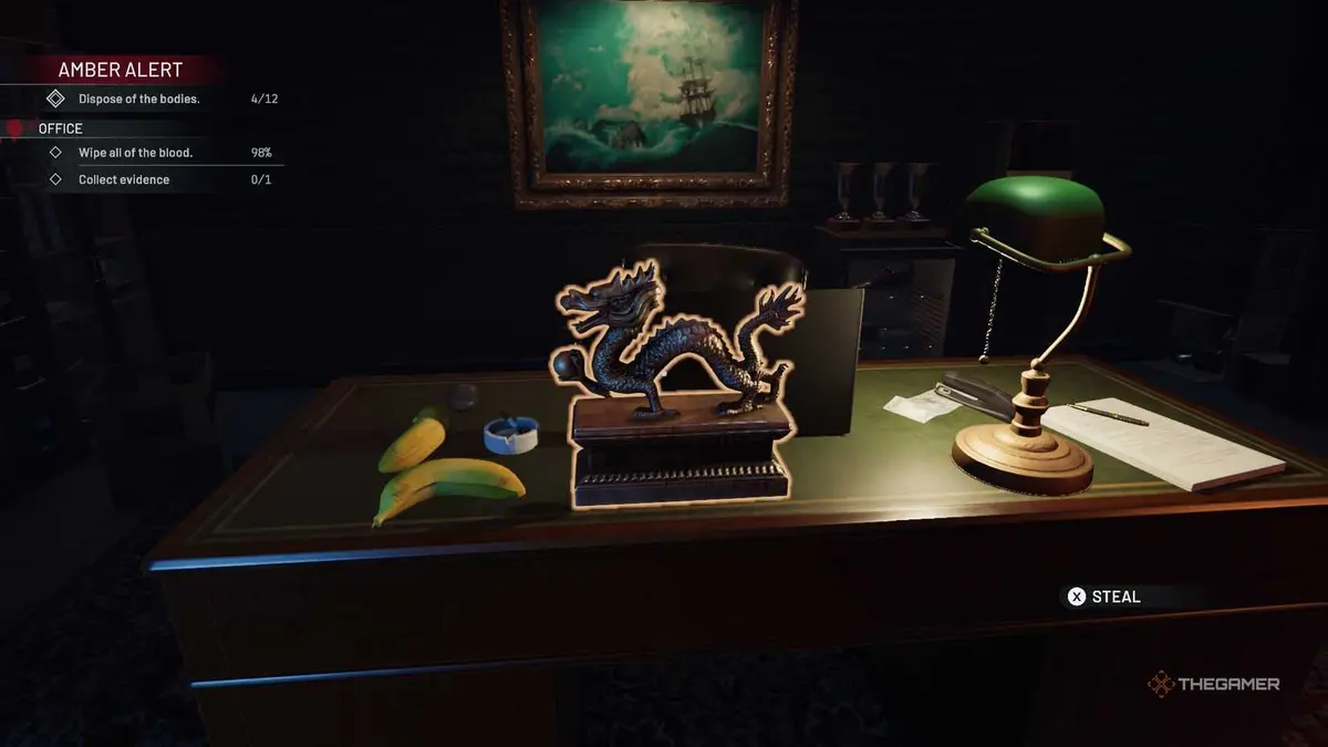 Crime Scene Cleaner valuable dragon statue.