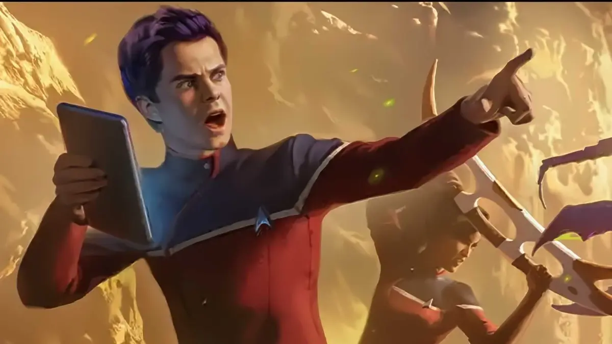a close up image of artwork from the Brad Boimer MTG Star Trek card.