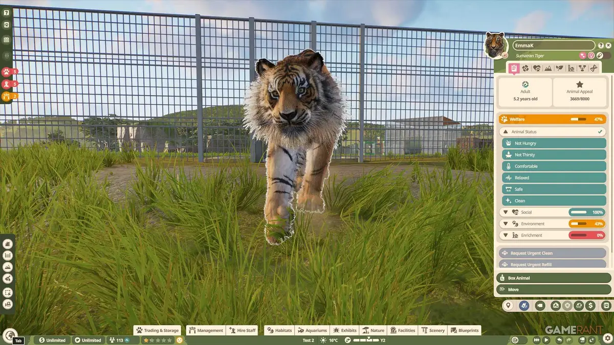 Planet Zoo 2 - EmmaK Tiger Cheat
