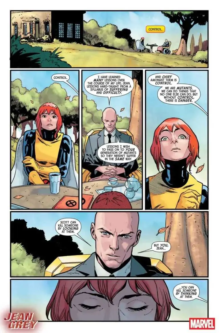 Professor X teaches a young Jean Grey to control her powers