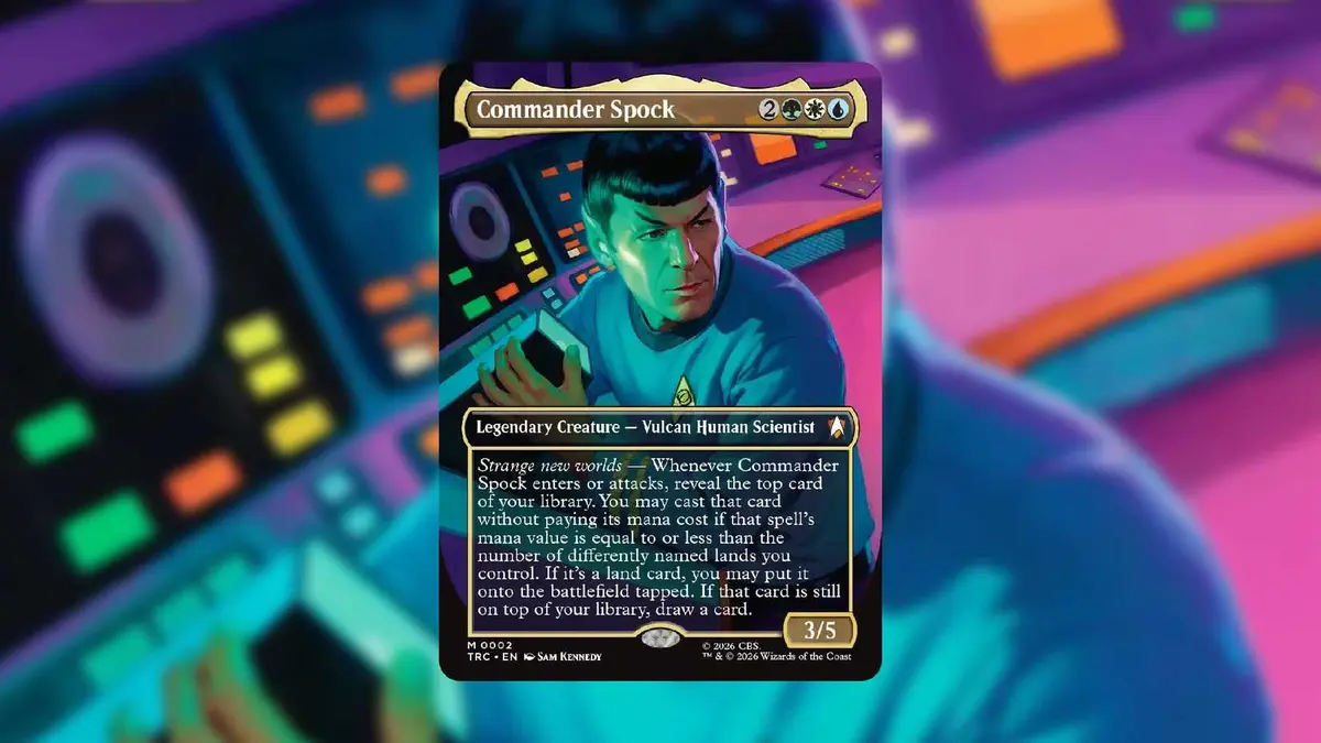 Commander Spock from the MTG Star Trek set.