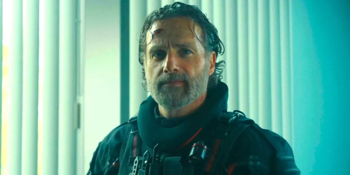 Rick Grimes looking straight ahead in The Walking Dead The Ones Who Live season 1 episode 6
