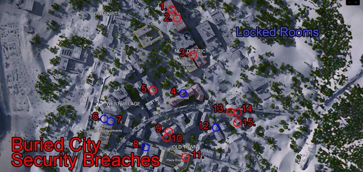 Buried City Security Breach Locations Update