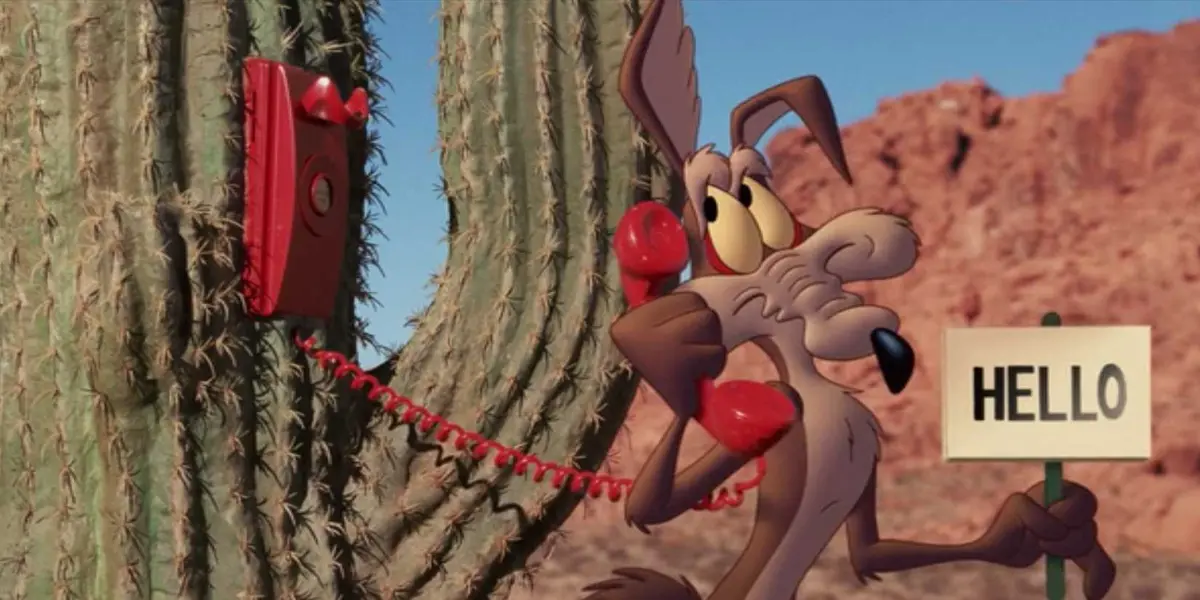 Wile E. Coyote on the phone