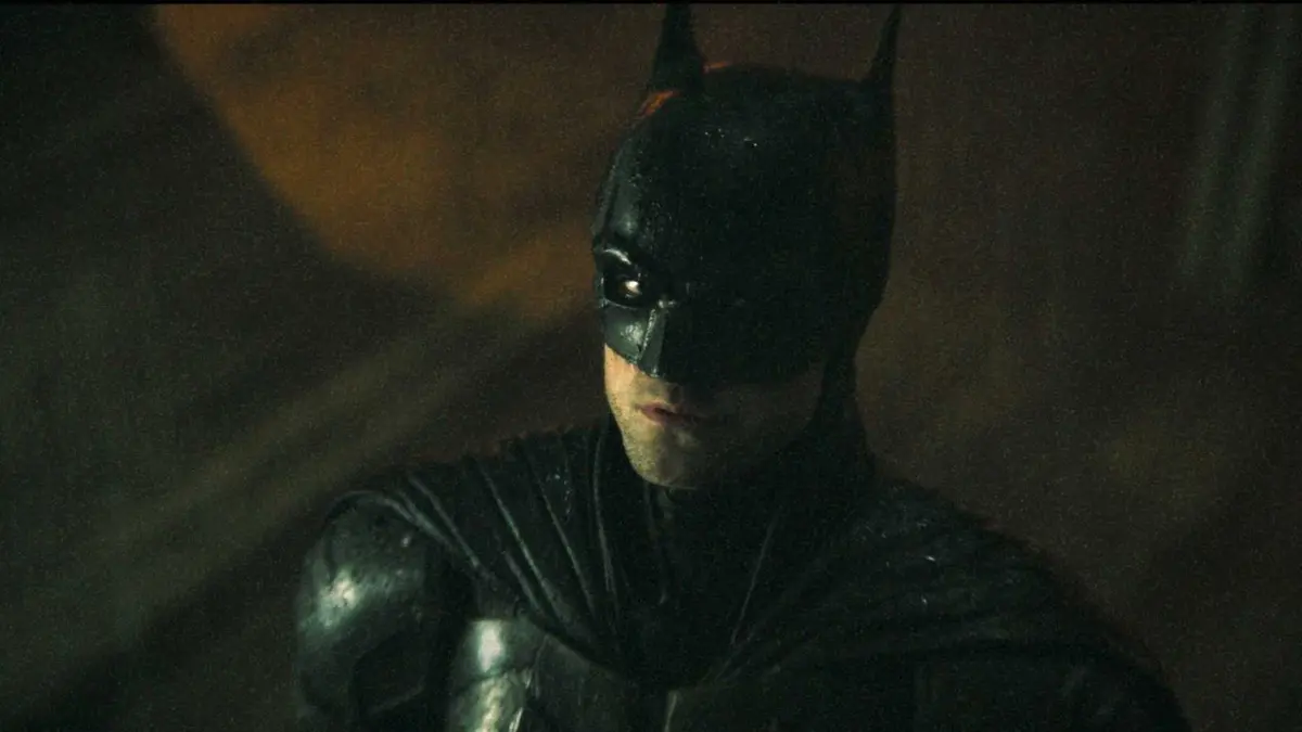 Batman glowers in The Batman