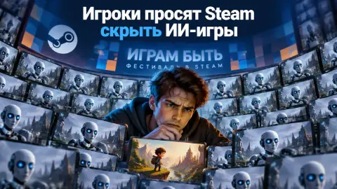 Игроки просят Steam скрыть ИИ-игры на фестивале «Играм быть»