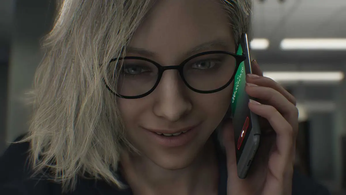 Grace on her cell phone in Resident Evil Requiem's mid-credits scene