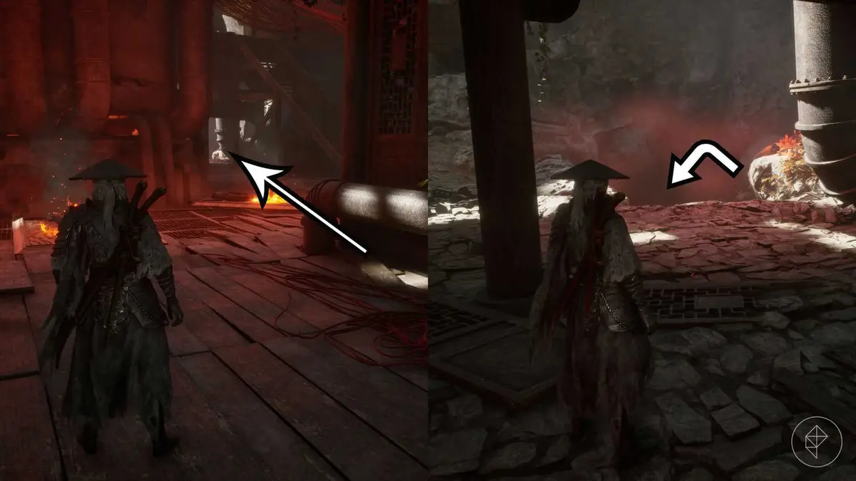 A Phantom Blade Zero montage showing the path insid ethe Sha-Chi tower to reach Hua's boss arena