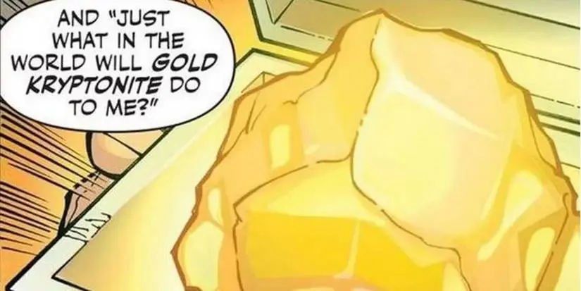 Gold Kryptonite in Comic Panel