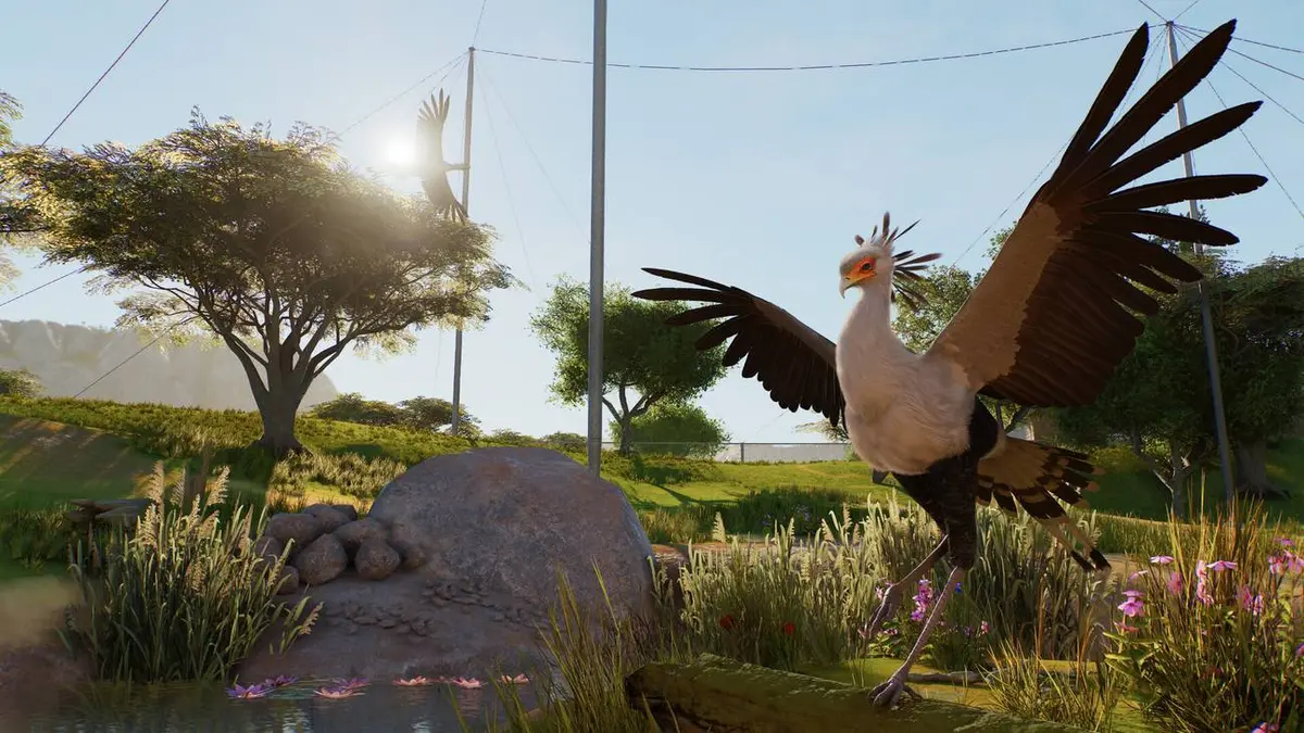 Bird flapping wings in Planet Zoo 2.