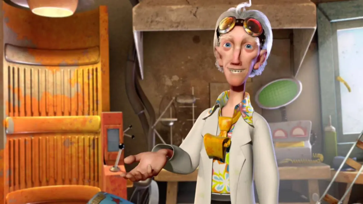 Uncle Mortimer in the intro for Thrillville: Off The Rails.