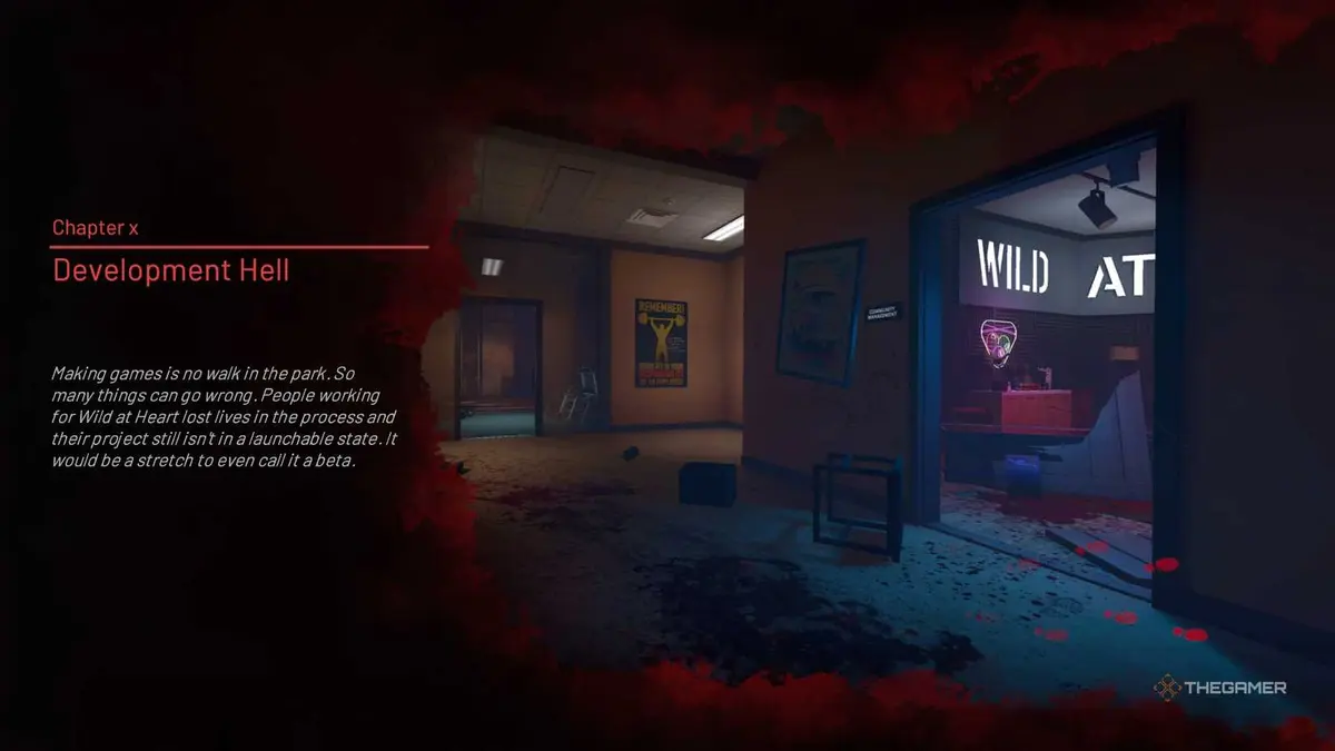 Crime Scene Cleaner Development Hell loading screen.