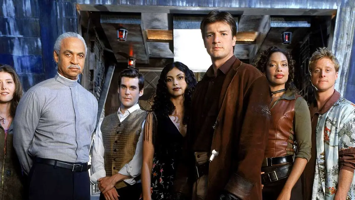 Firefly with the whole crew on the Serenity ship