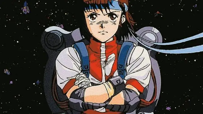 Noriko Takaya gives a determined look in Gunbuster.