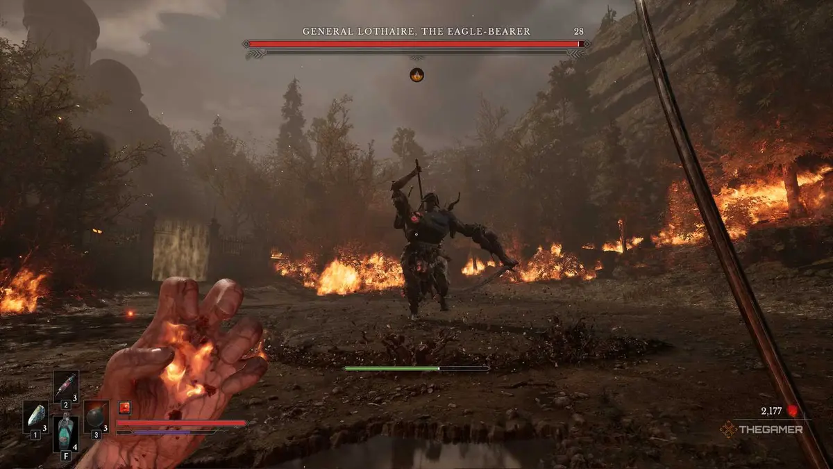 General Lothaire's second phase leaping attack in Valor Mortis.