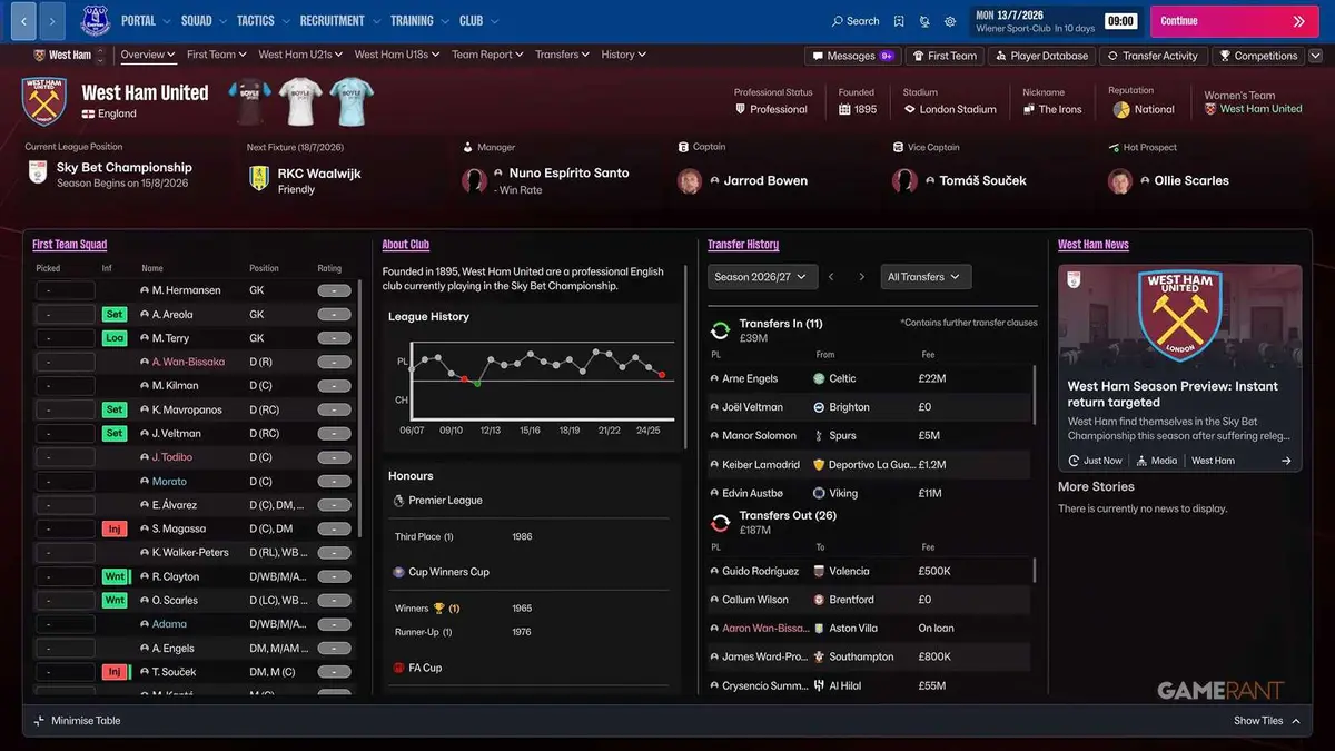 Football Manager 27 - West Ham United