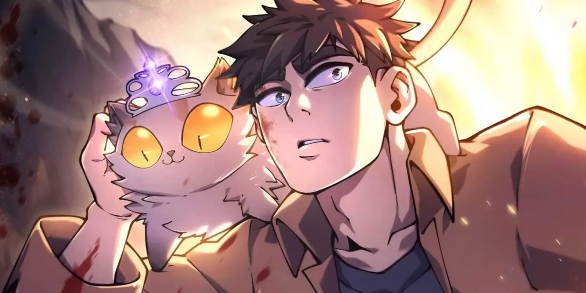 Carl and Donut in the Dungeon Crawler Carl webtoon
