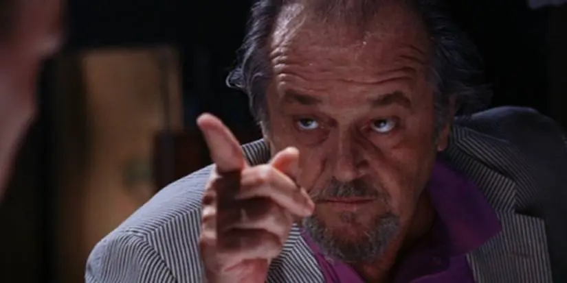 Jack Nicholson pointing his finger in The Departed