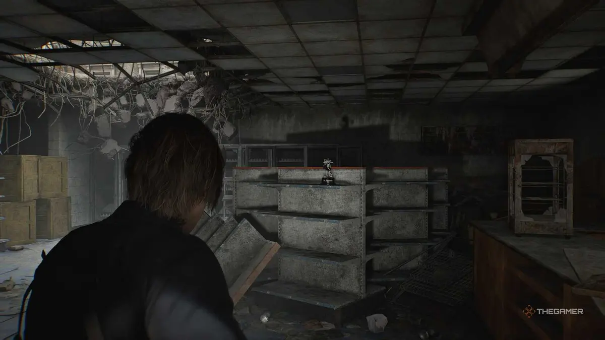 A player finding all Mr Raccoon statues in Resident Evil Requiem.