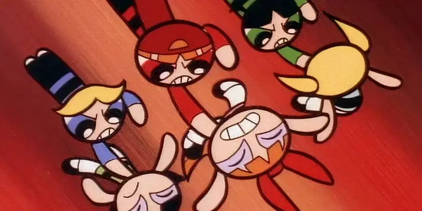 The Rowdyruff Boys and The Powerpuff Girls fight
