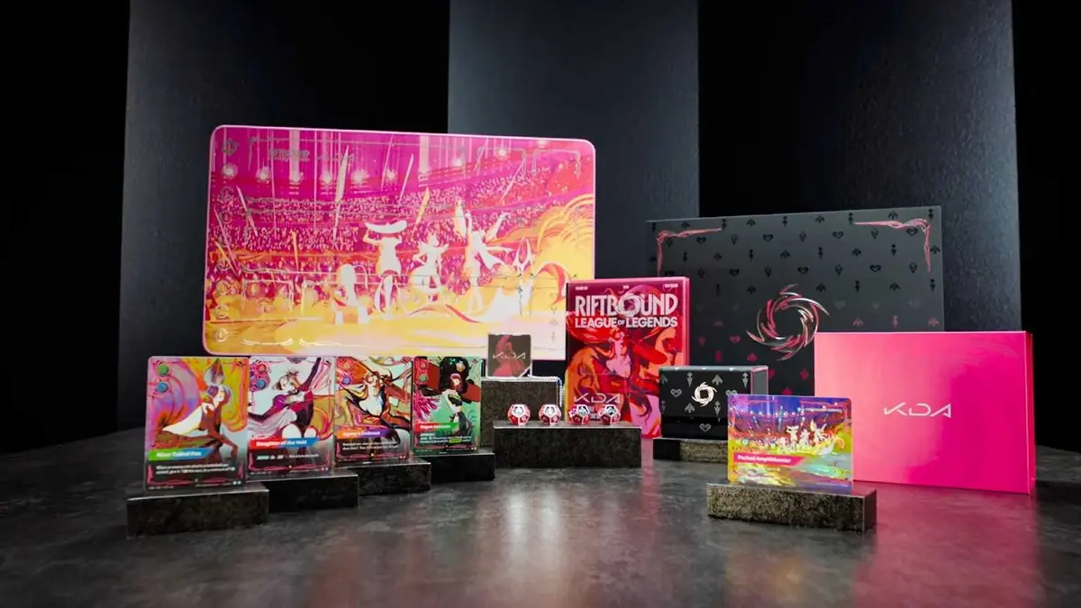 Complete contents of the K:DA Couture Collection for Riftbound.