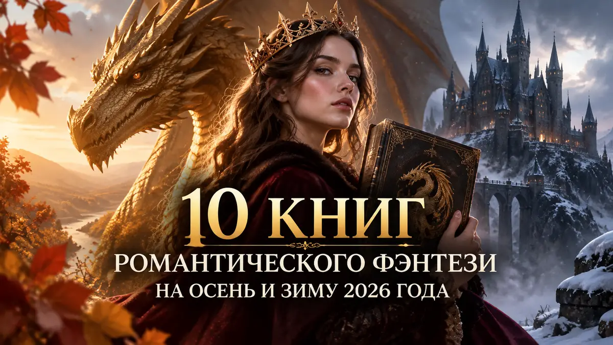 Девушка в короне на фоне золотого дракона и готического замка, обложка книги романтического фэнтези