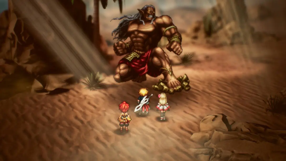 Titan freed from the sealed stone in Final Fantasy Resonance