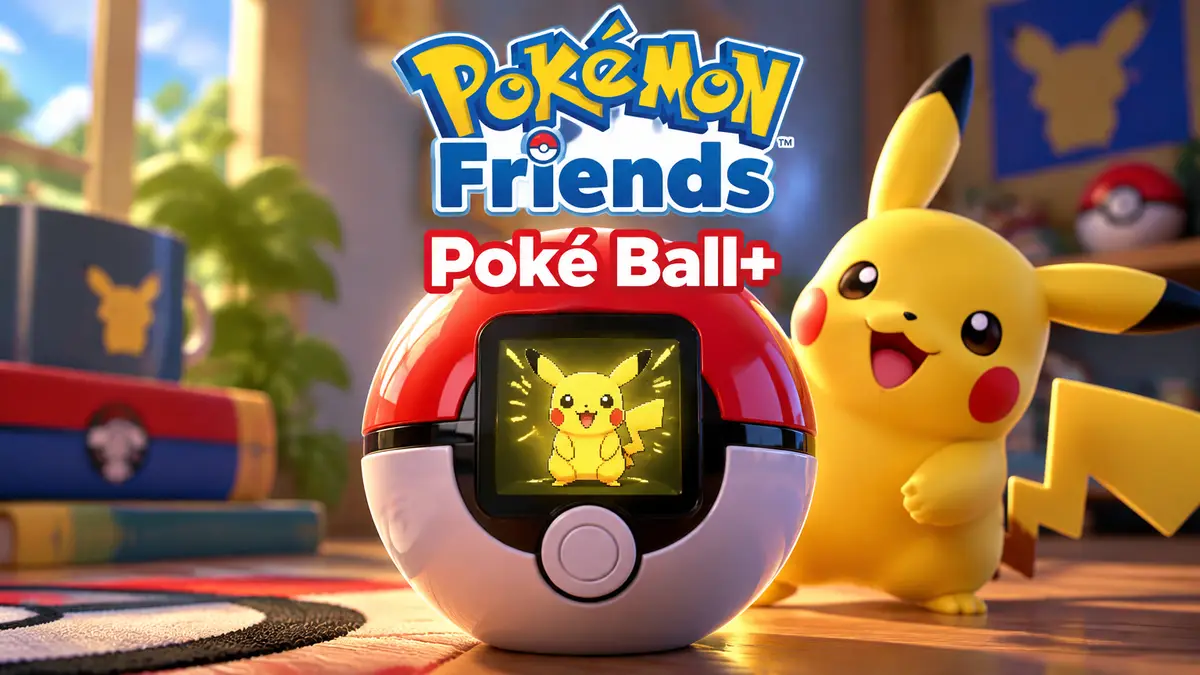 Интерактивный гаджет покебол Pokémon Friends с Пикачу на светящемся экране