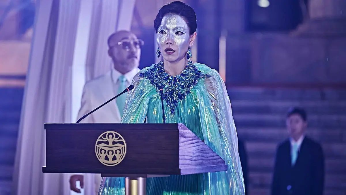 Kim Shin-rock as Park Jungja in Hellbound season 2.