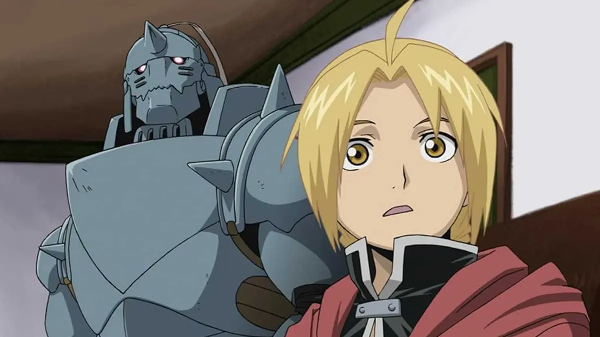 The Elric Brothers look surprised In Fullmetal Alchemist: Brotherhood.