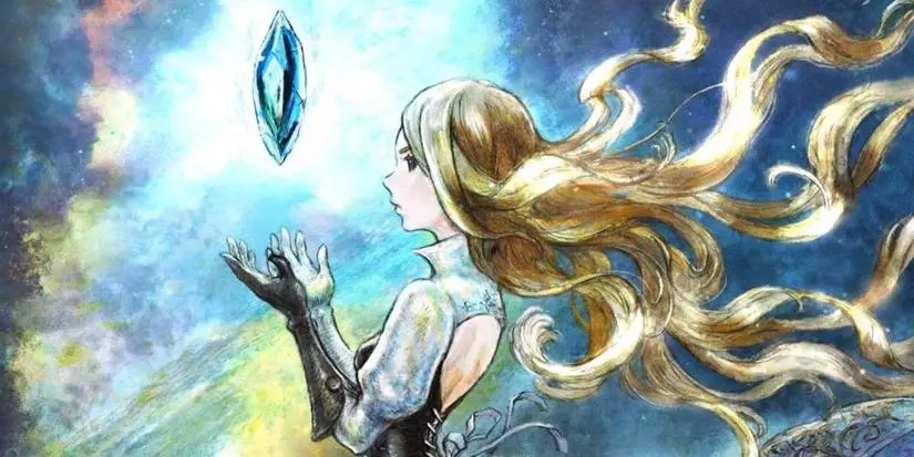 Bravely Default II character holding a crystal