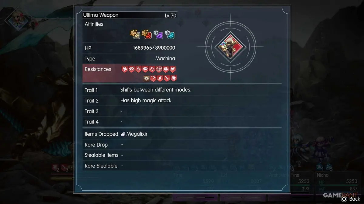 Ultima Weapon Magic Attack Mode