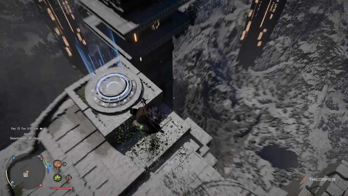 Using Force Palm for a triple jump in Obsession and Madness mission in Crimson Desert.