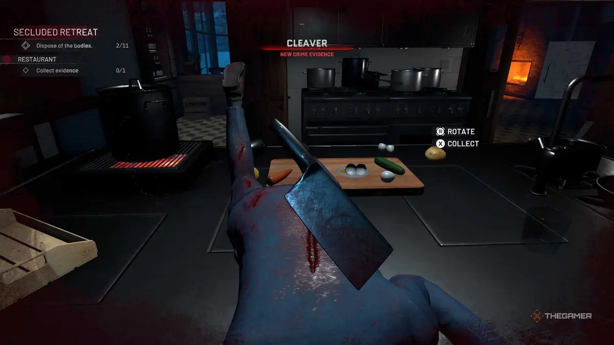 Crime Scene Cleaner cleaver evidence taken from a body.