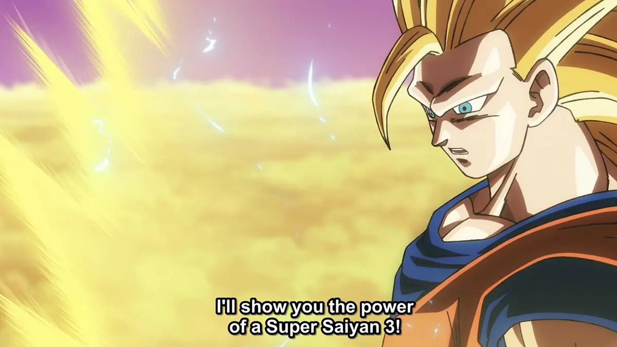 Goku channels Super Saiyan 3 power in Dragon Ball Super: Beerus Episode 2