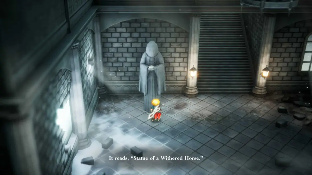 The withered horse statue in Final Fantasy Resonance