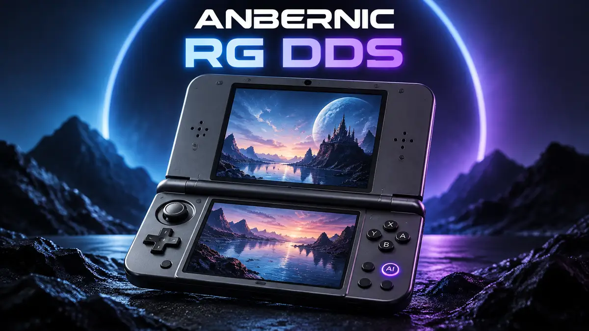 Портативная игровая консоль Anbernic RG DDS в формате раскладушки с двумя экранами