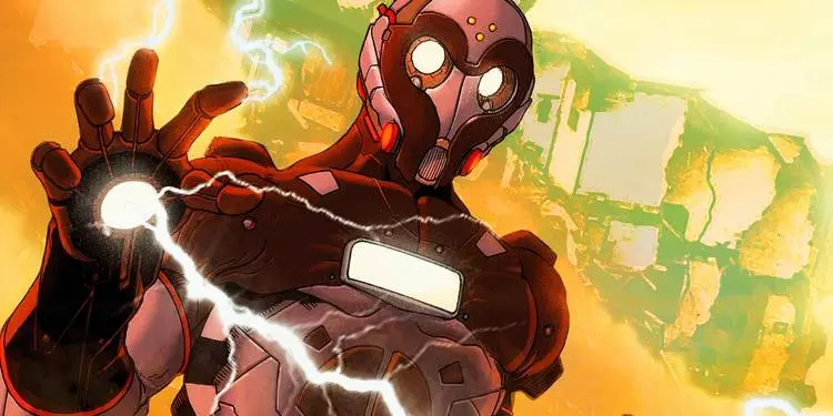 Ezekiel Stane in his biotech Iron Man suit in Marvel Comics