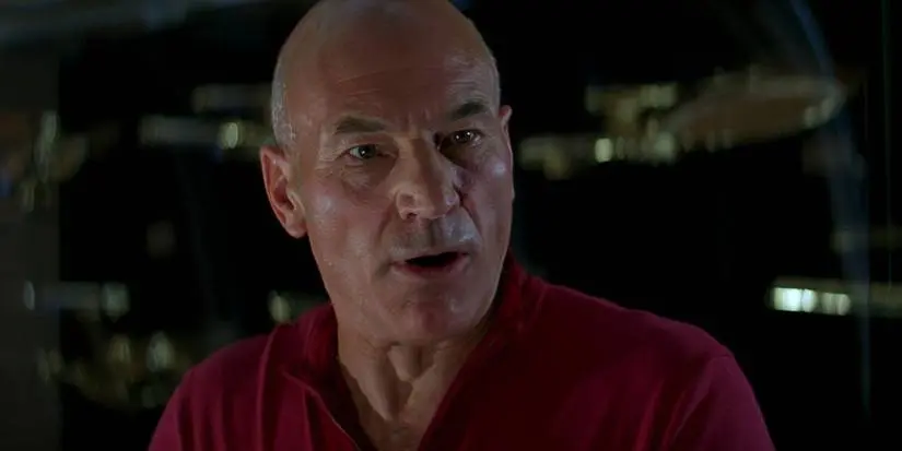 Jean-Luc Picard angrily yells at Lily Sloane in his ready room in Star Trek: First Contact.