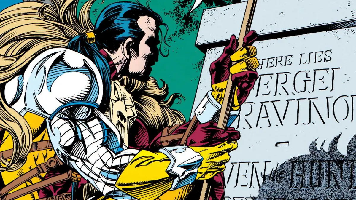 Vladimir Kravinoff visits his father's grave as the Grim Hunter during the Clone Saga