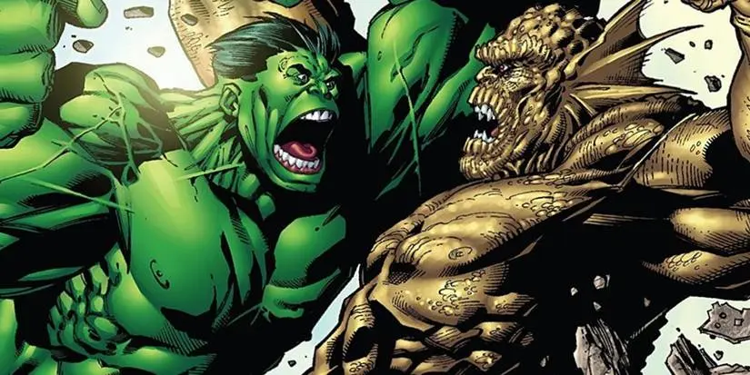 Hulk fights the Abomination in Marvel Comics art