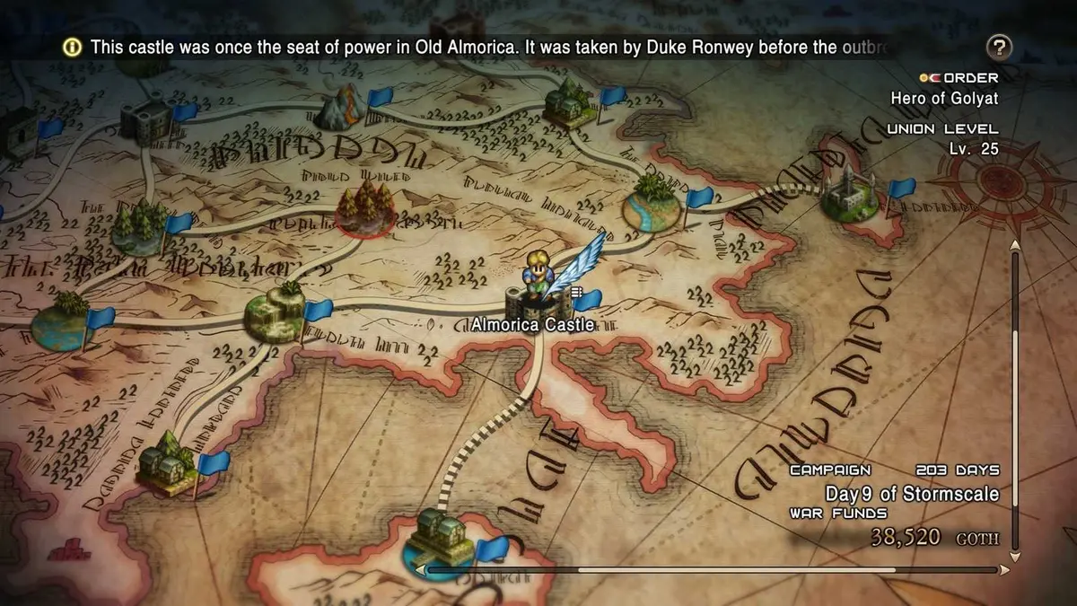 World map featured in Tactics Ogre Reborn
