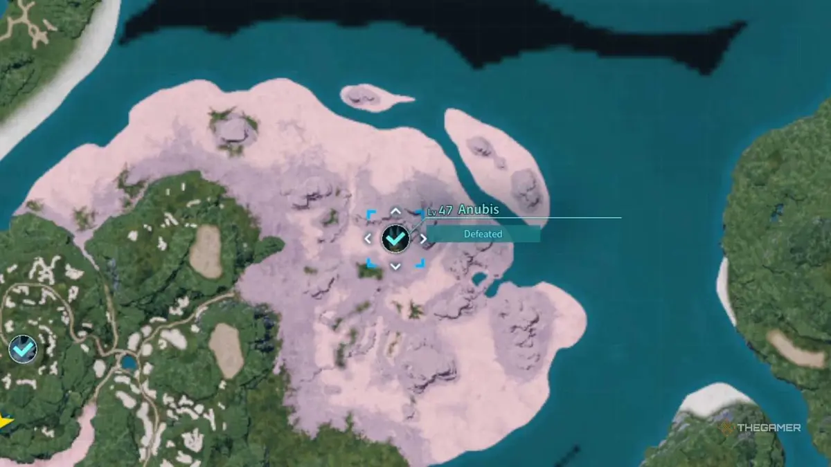 Location of Anubis is shown on the map.