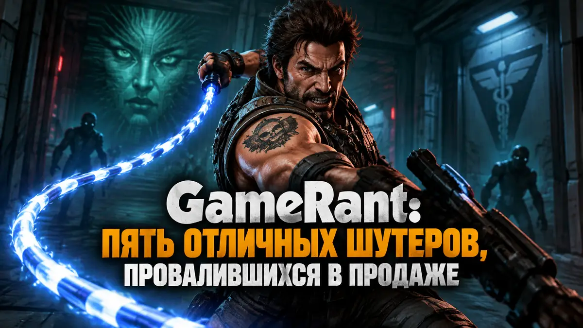 Герой Bulletstorm с энергохлыстом на фоне мрачных коридоров станции в стиле шутера System Shock 2